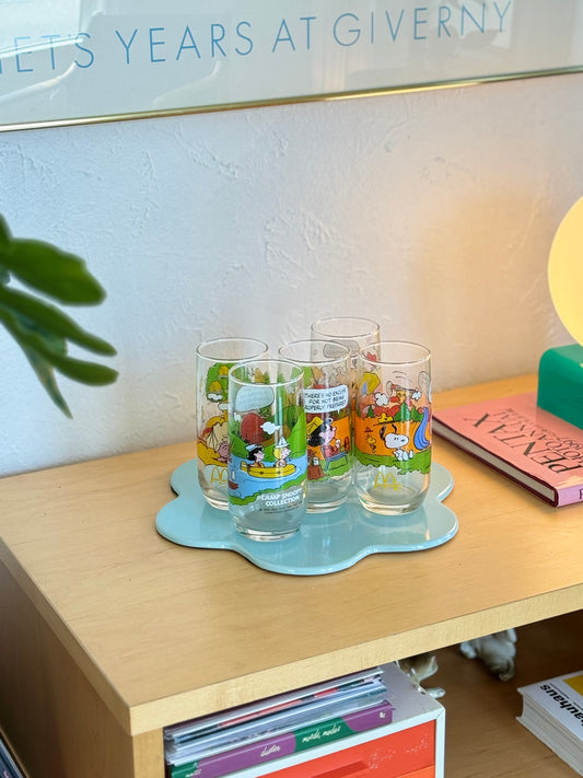 McDonald's, Peanuts mid-century Camp Snoopy drinking glass set