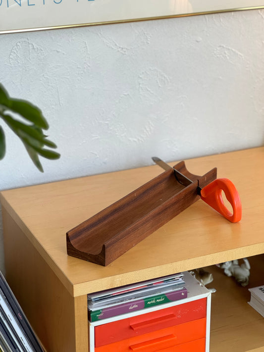 Solid teak vintage bread cutting board