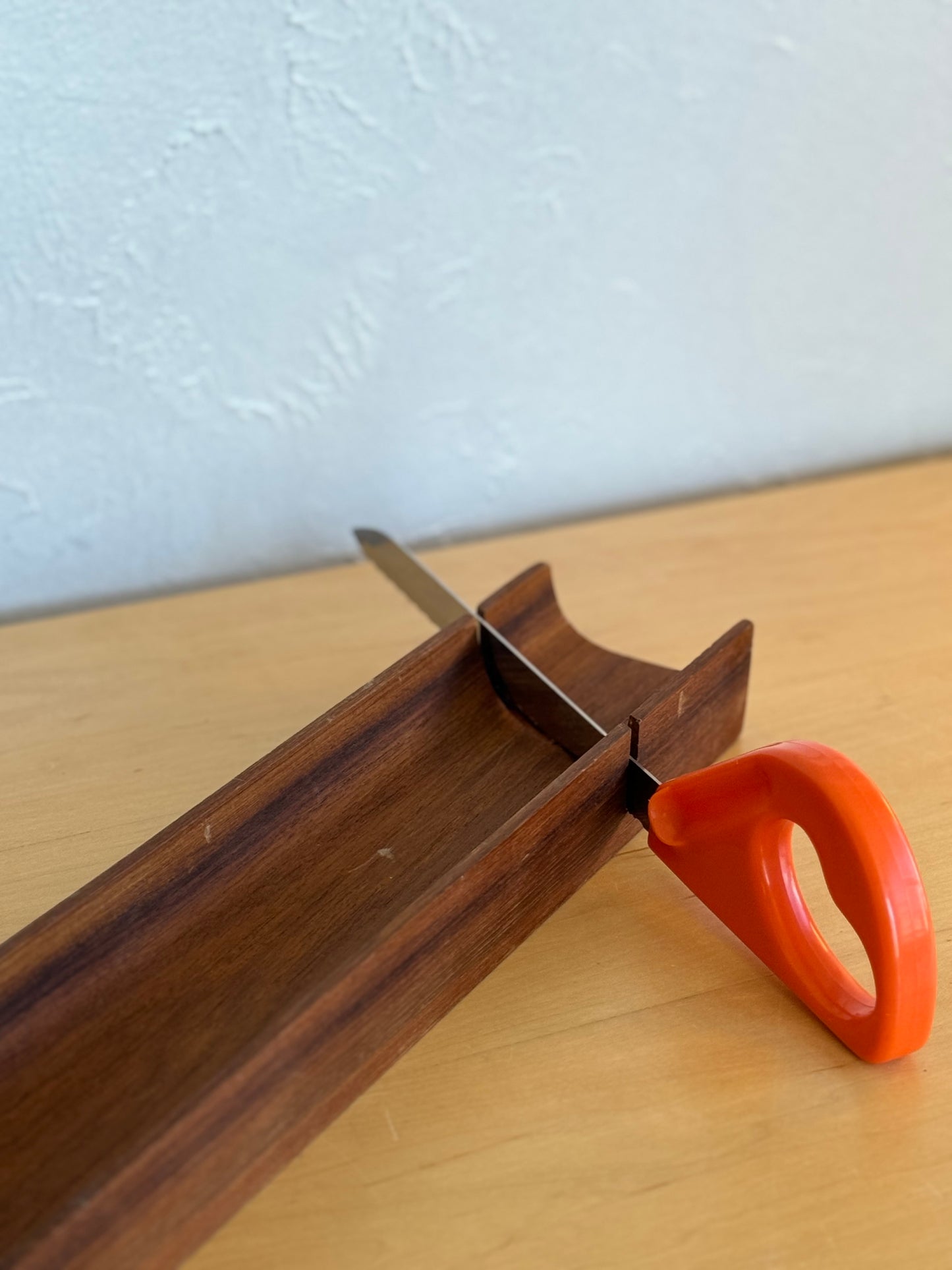 Solid teak vintage bread cutting board