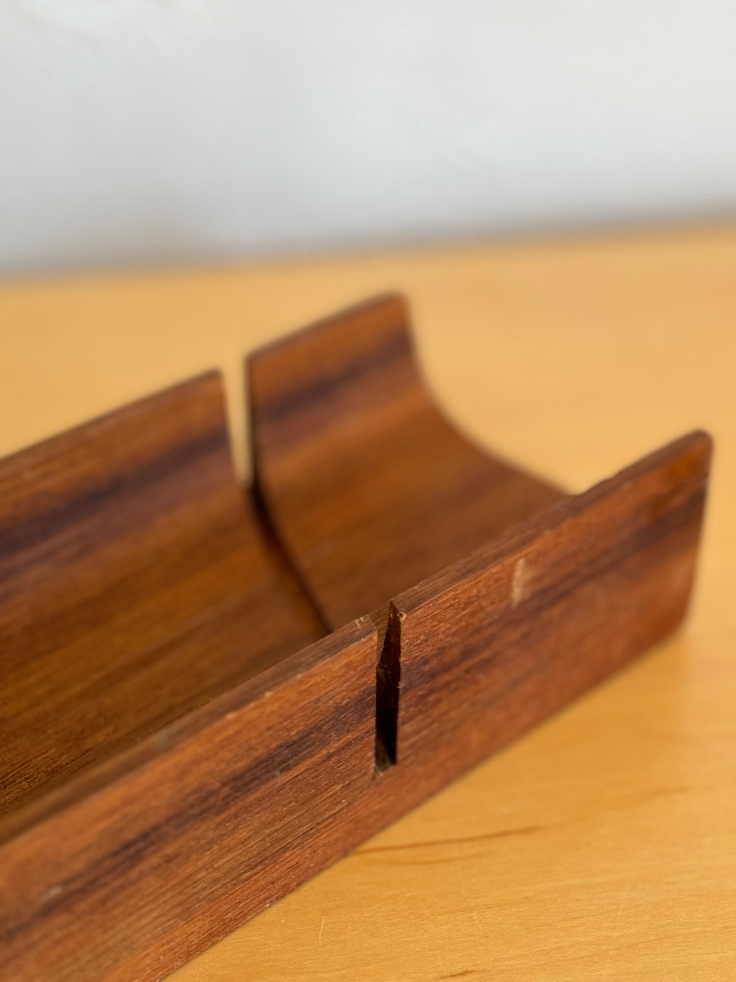 Solid teak vintage bread cutting board