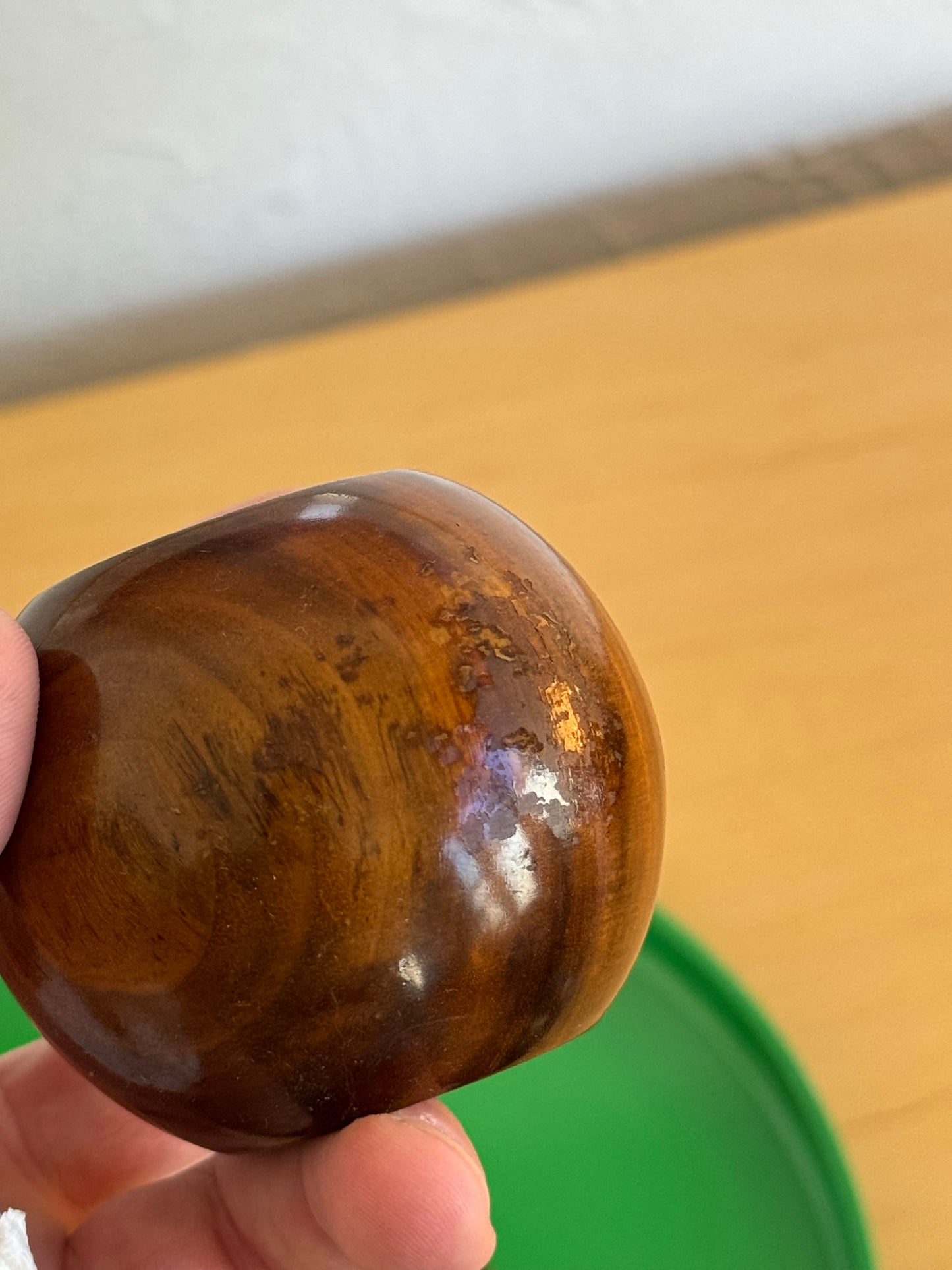 Walnut sphere MCM candle holders