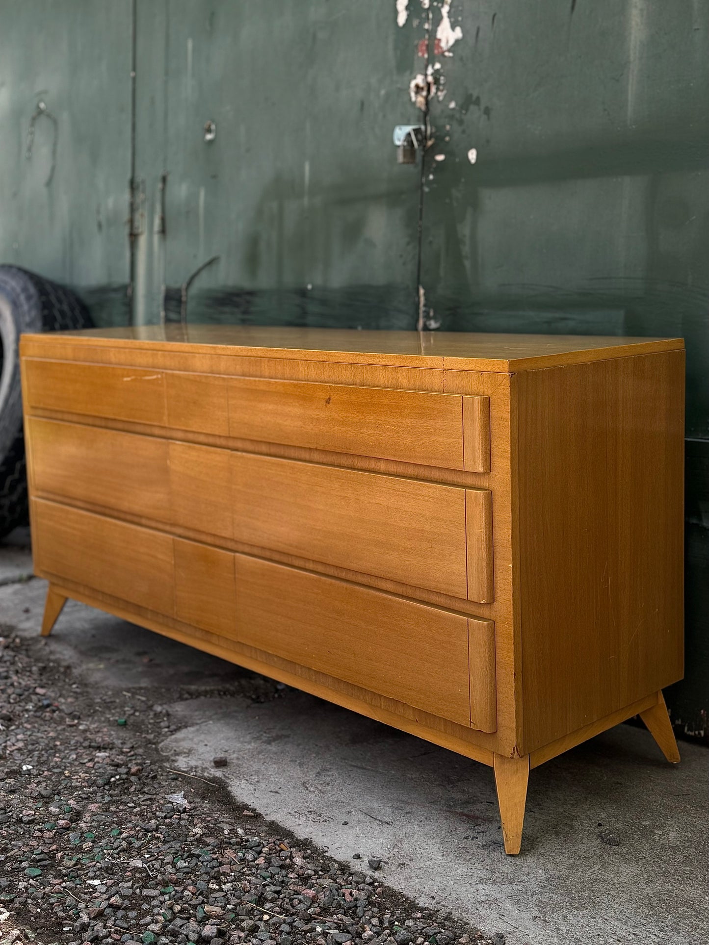 Solid blonde mahogany midcentury Rway dresser, 1960s