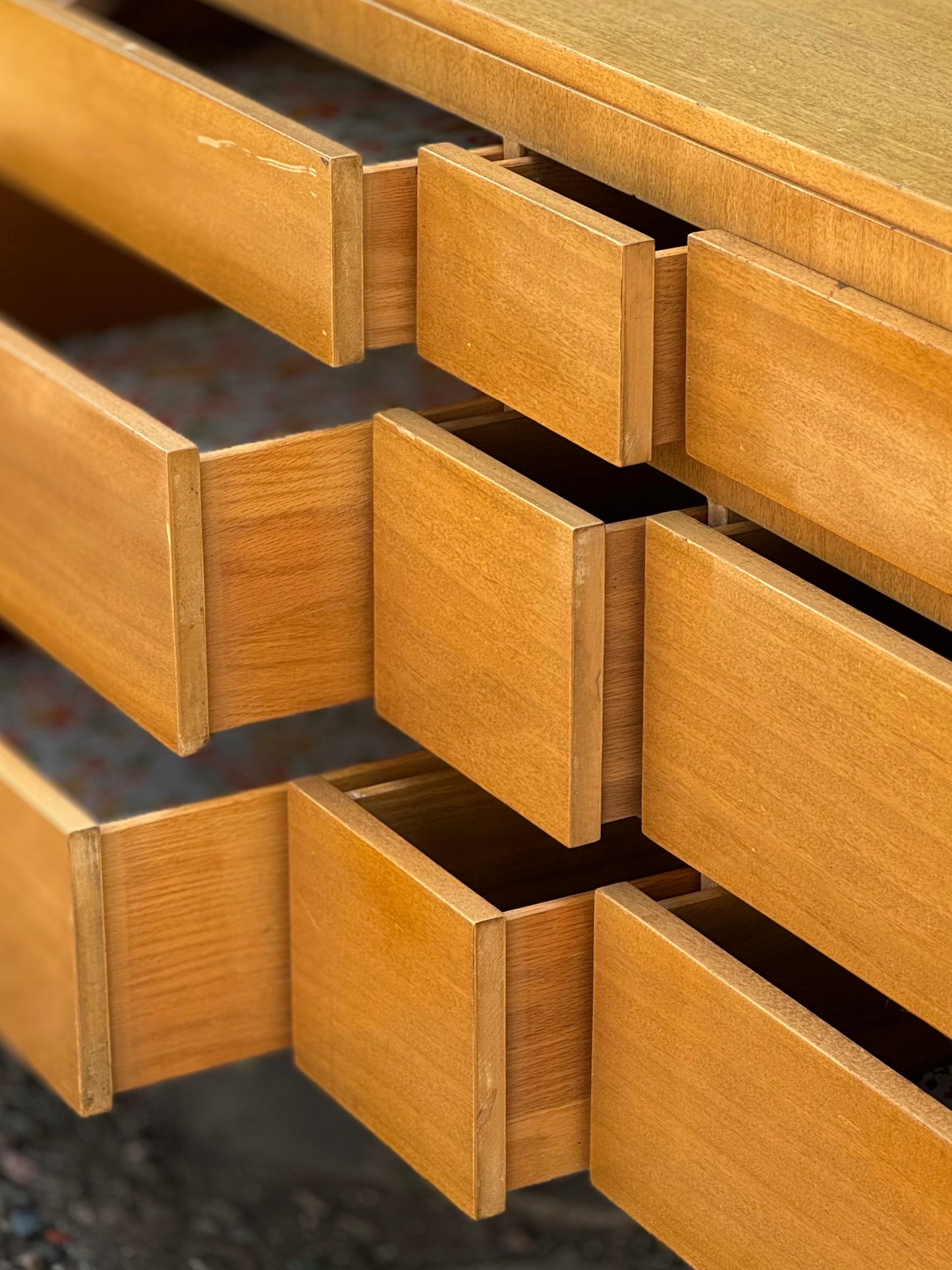 Solid blonde mahogany midcentury Rway dresser, 1960s