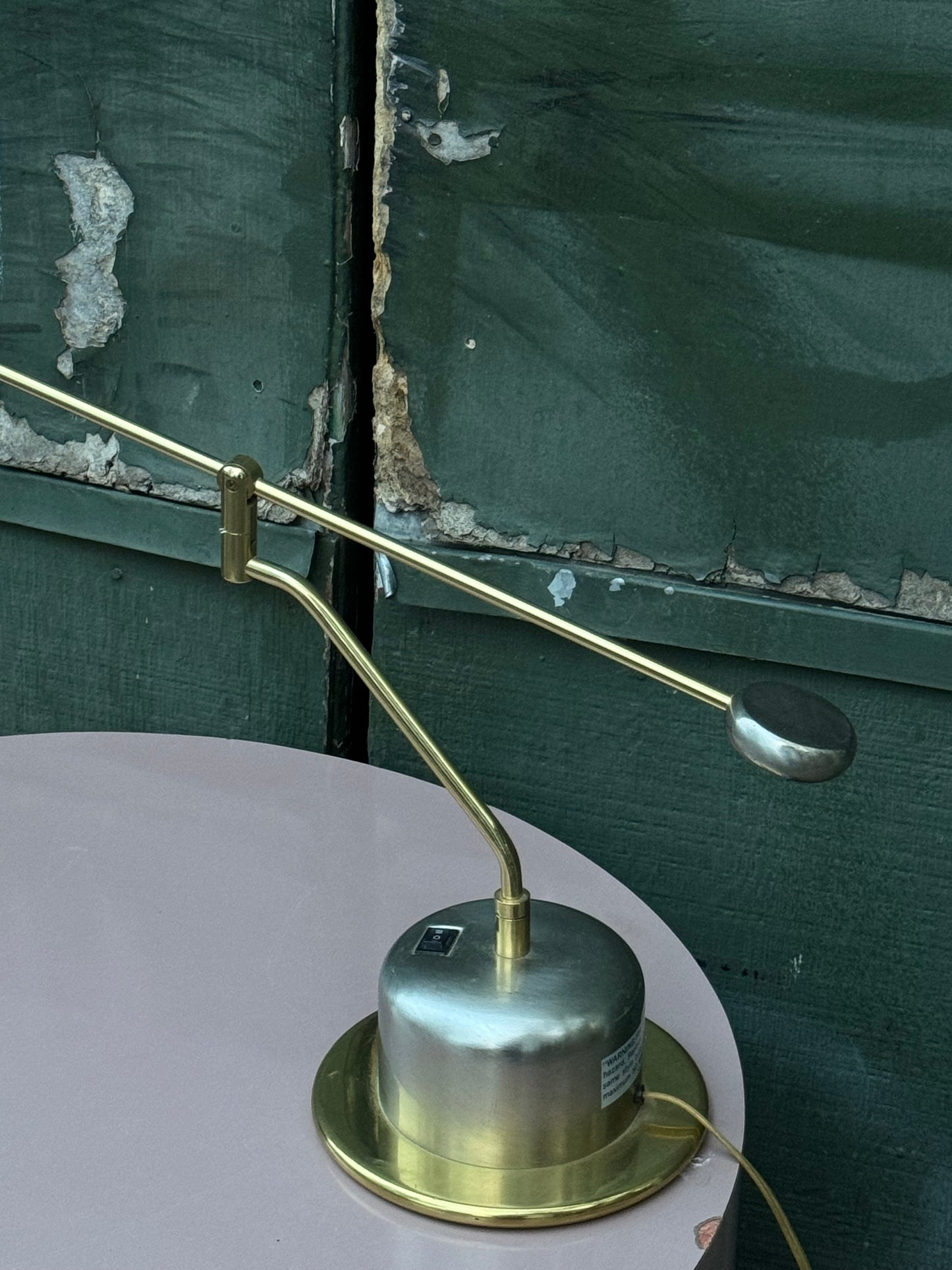 Brass and nickel piano lamp