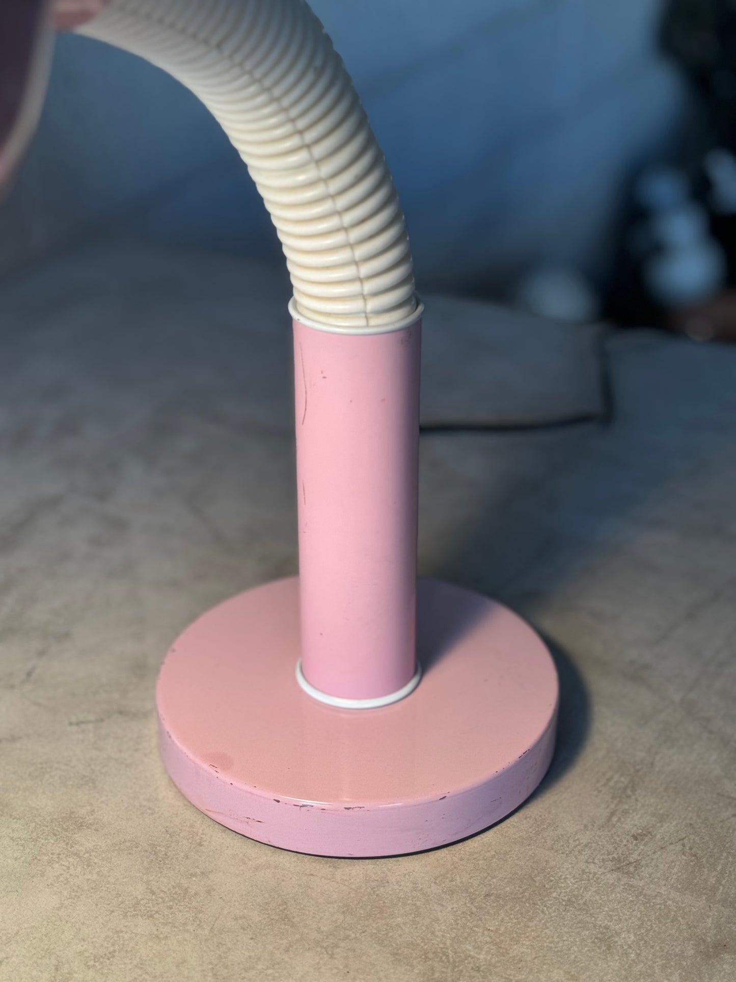 Baby pink gooseneck lamp