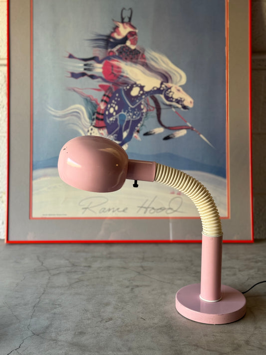 Baby pink gooseneck lamp