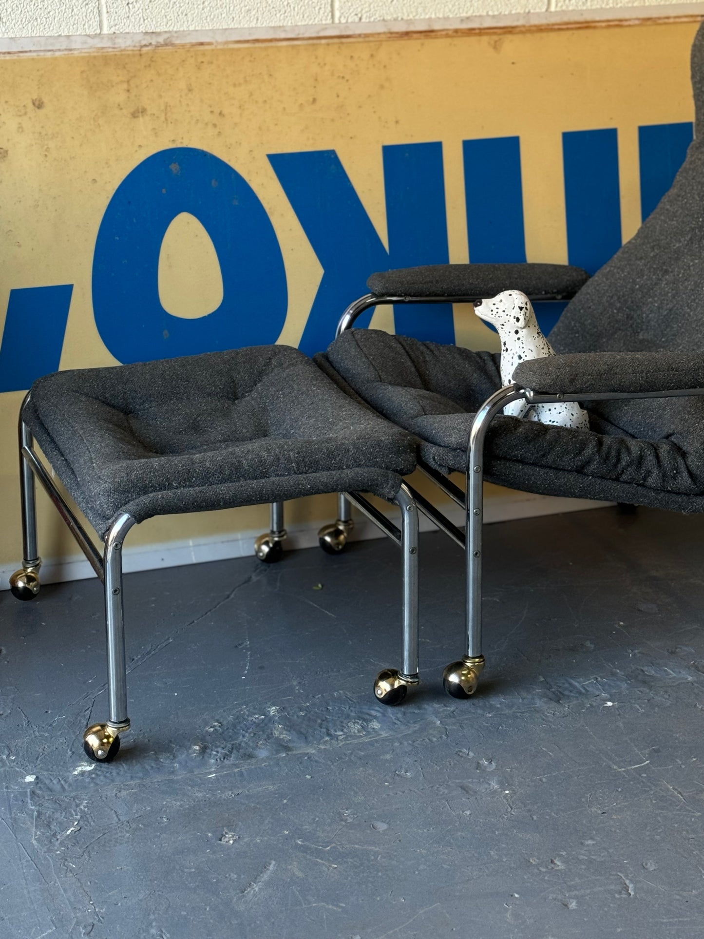 1979 Noboru Nakamura IKEA "Bore" lounge chair and ottoman