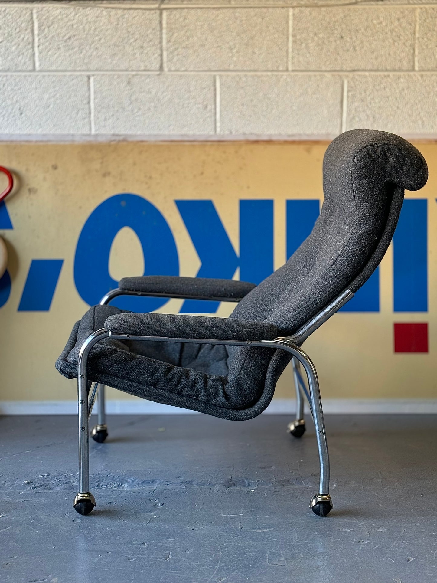 1979 Noboru Nakamura IKEA "Bore" lounge chair and ottoman