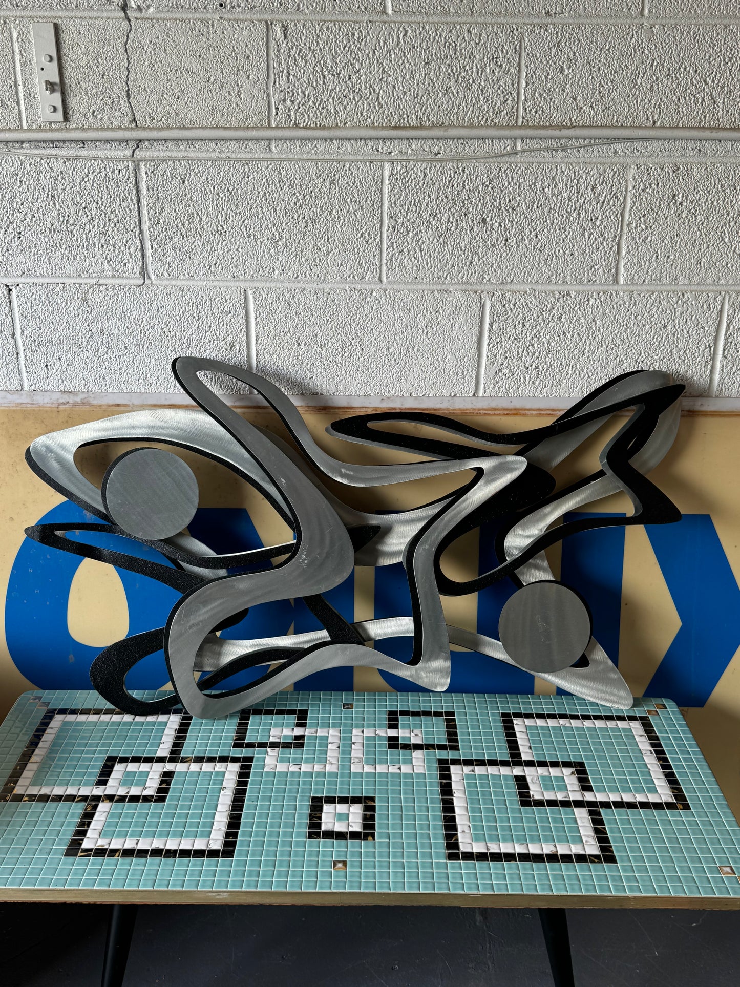 Abstract metal wall sculpture