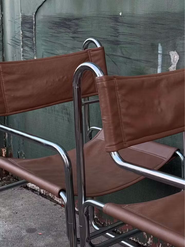 Vintage tubular chrome MCM sling dining chair