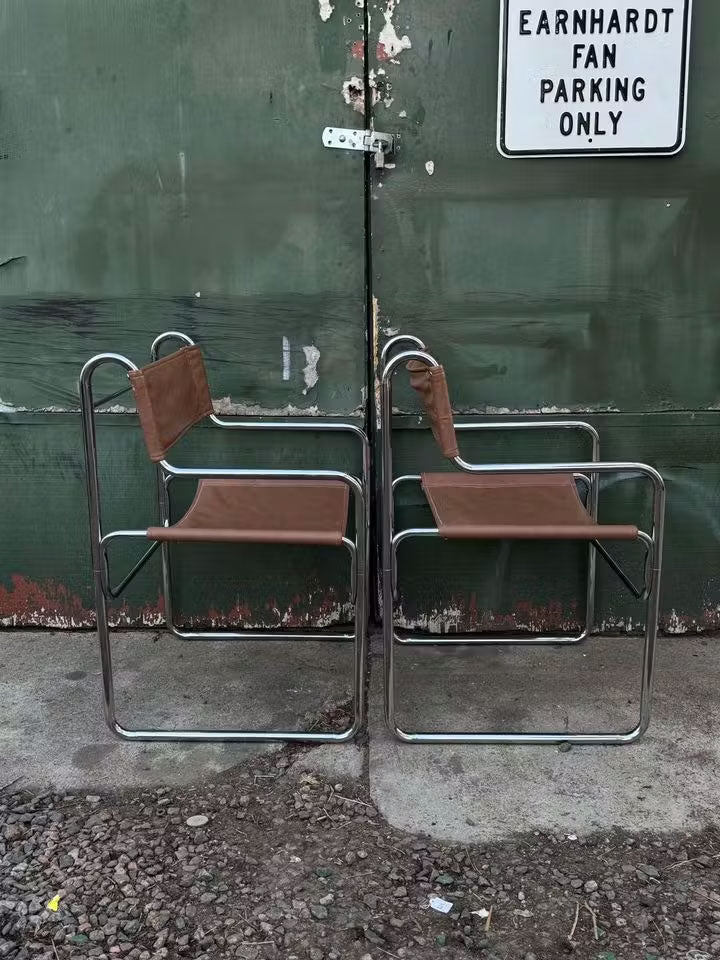 Vintage tubular chrome MCM sling dining chair